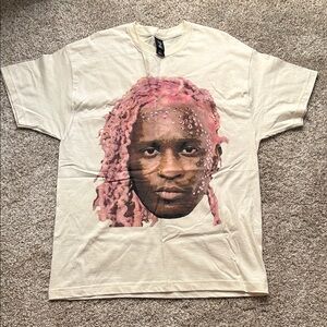 Hanes Cream Tee with Pink Floral Design